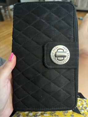 Vera Bradley Black Quilted Turn-Lock Wallet